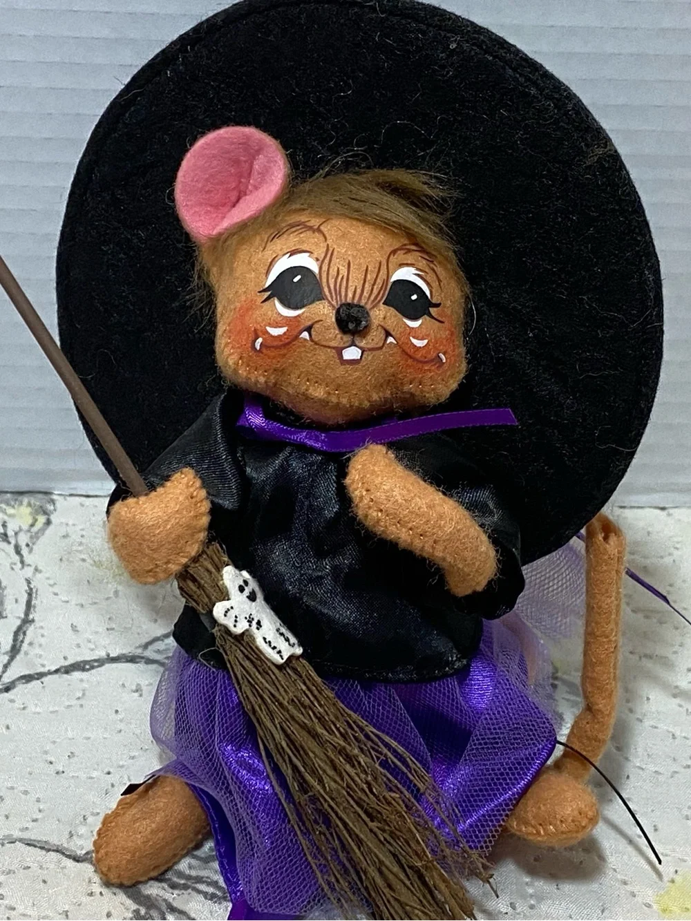 Annalee Witch Mouse Plush in Purple, Black, Tan and Pink 2010